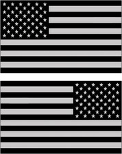 2 Pack Reversed Mirrored Subdued American USA Flag Sticker Patriotic United Stat