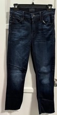 Mother The Mid Rise Dazzler Ankle Jeans Now Or Never Dark Wash Straight 27