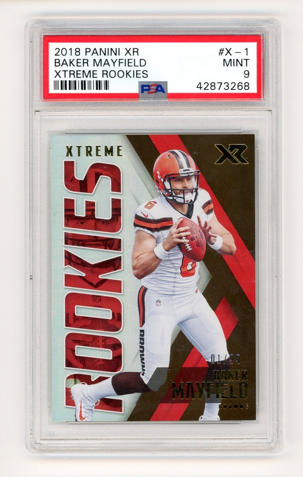 Baker Mayfield 2018 Panini XR Xtreme Rookies 01/99 PSA 9 "eBay 1/1"