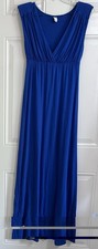 Old Navy Maxi Dress Women's Small Blue Sleeveless V-Neck Stretch Long