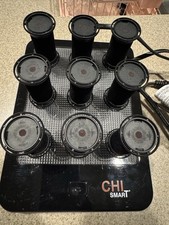CHI Smart Magnify Ceramic Rollers Curlers 1.25 in w/ Case 9 Clips