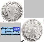 Antique 1909⌛US Philadelphia Mint Silver Barber Dime🪙Part Liberty🪙