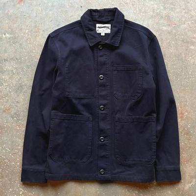 #ad The Stronghold Workwear Chore Jacket Navy Blue Cotton Twill Size XS $49.99