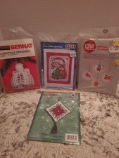 Vintage Bucilla +Cross Stitch Crewel Embroidery Ornament Kits Christmas Craft