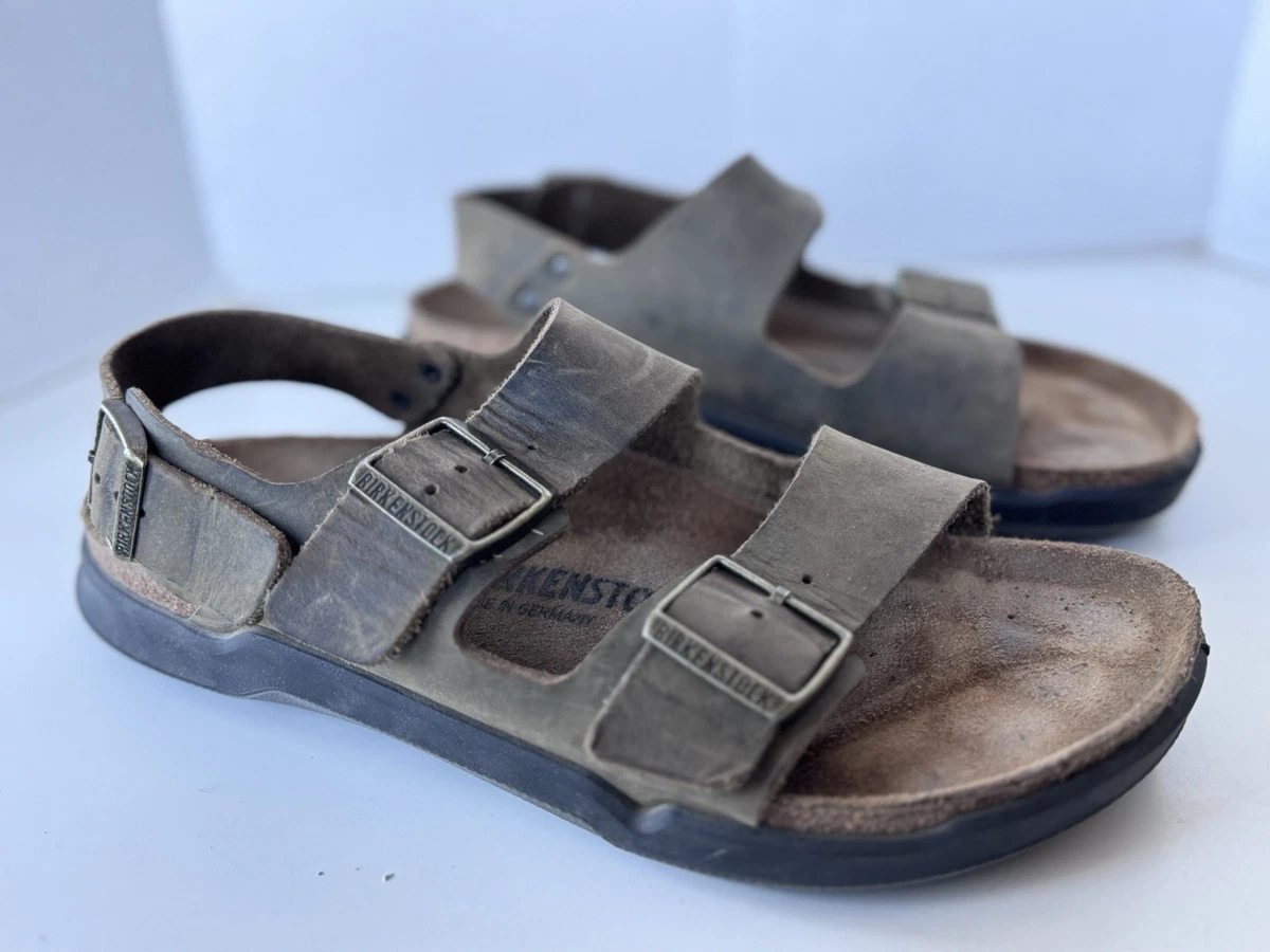 Birkenstock Mens Milano Leather Sandals shoes sz 12 Birkenstock Milano Soft Footbed Smooth Leather Sandals – Zulily main image 3