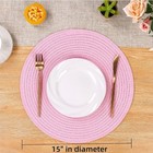 NEW Set Of 6 PINK With WHITE  Border Round Table Placemats New In Packaging — photo 2