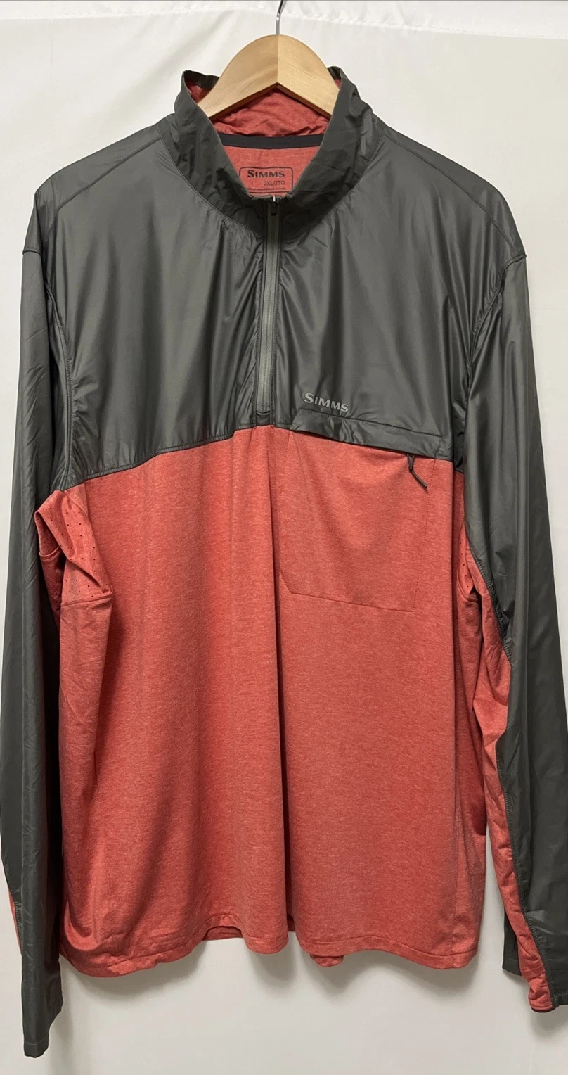 Simms Fishing SolarFlex Windbreaker Men's 2XL Lightweight 1/4 Zip UPF 50