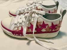 Amiri Hot Pink Stars Low Court Tennis Shoes S...