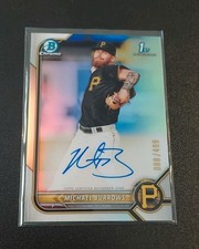 2022 Bowman Chrome Autographs Michael Burrows Astros Refractor /499 22 Available