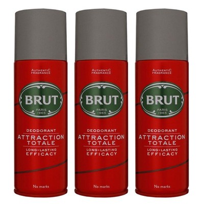 Brut Attraction Totale 3 x 200 ml Deo Spray Deodorant Spray Deospray Set