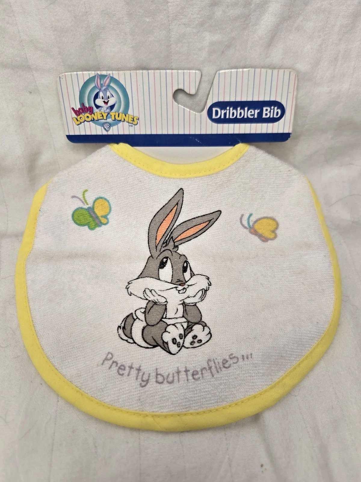 Vintage Looney Tunes -Baby Bugs Bunny 2000s Bib -New Old Stock -Dribbler Drooler