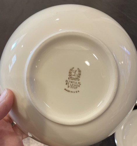 Lenox Olympia Platinum X 303P Dessert Bowls Bowl 5.5” USA Vintage Set Of 6 MCM - Picture 3 of 4