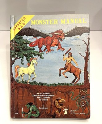 TSR Advanced Dungeons and Dragons Monster Manual Book 1981 1st Ed 5th Print DND