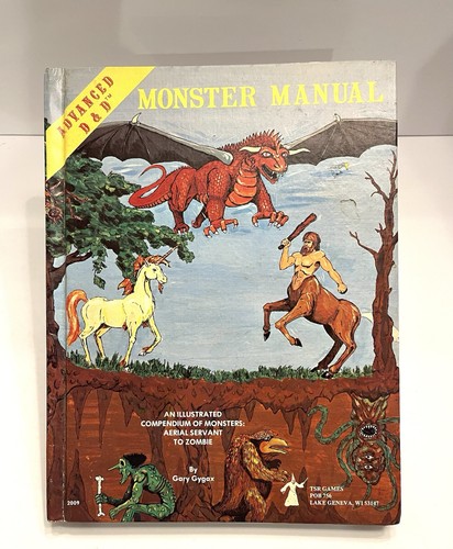 TSR Advanced Dungeons and Dragons Monster Manual Book 1981 1st Ed 5th Print DND