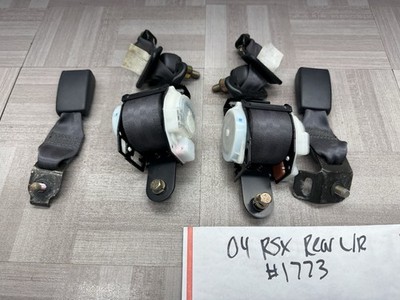   02-06 ACURA RSX TYPE S REAR SEAT BELT SET REAR BUCKLES BLACK OEM 03 04 05