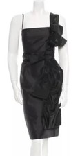 Dolce & Gabbana Black Silk Evening Cocktail Dress With Cascading Bow! 38 $3500