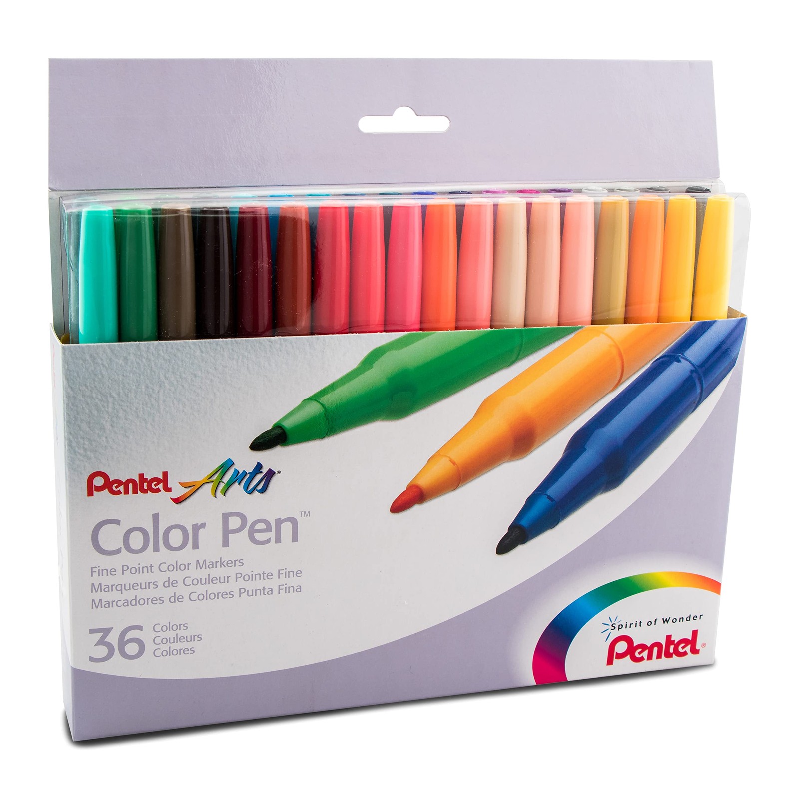 Pentel Color Pen Set, 36 Assorted Colors 1 Count (Pack of 36