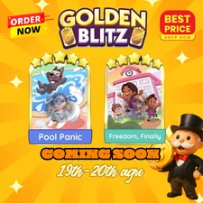 Monopoly Stickers Go Golden Blitz ⚡️New Event Fast Available /cheap!!!