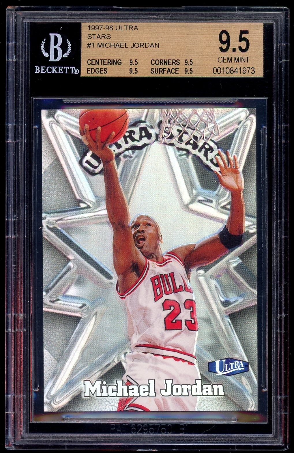 Michael Jordan 1997-98 Ultra Stars #1 BGS 9.5 Gem Mint Quad 9.5 True Gem Mint