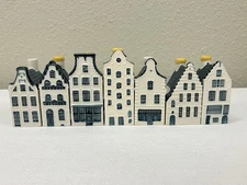 Lot of 7 - KLM BOLS Delft Blue Miniature Houses 13, 18, 23, 33, 36, 44, 50 EMPTY