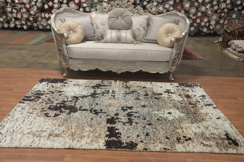 Contemporary Hand-knotted Modern Abstract Room Size Area Rug Oriental Carpet 6x8 - Picture 3 of 12