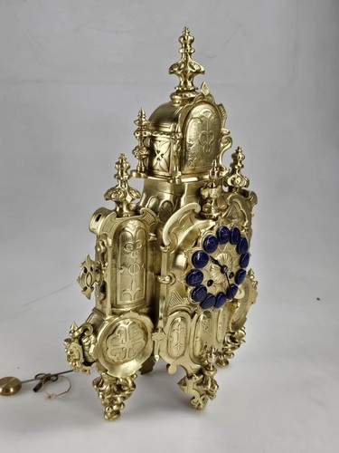 Monumental French Japy Feres Bronzed Brass Figurative Mantel Clock - Picture 7 of 21