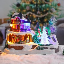 Christmas Village Houses-Christmas Houses Village - Lighted Musical Railway S...