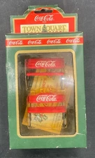 Coca Cola Christmas Town Square Collection Pause On The Park Bench NOS
