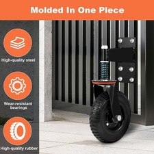 2pcs Gate Wheel 8 Inch Wheel Diameter, for Metal Tube & Wooden Gates, 600lbs