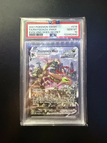 Pokémon Rayquaza VMAX Alternate Art Secret Rare 218/203 Evolving Skies PSA 10