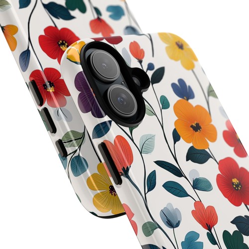 Phone Ink Case for iPhone / Galaxy / Pixel – Minimalist Flower Pattern on White - Picture 35 of 257