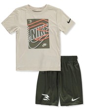 Nike Russell Wilson Boys' 2-Piece Shorts Set Outfit Color: sand Size 6