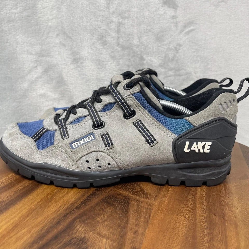 Zapatos de ciclismo Lake para hombre 40 EE. UU. 6,5 gris azul MX101 con cordones ciclismo de montaña Foto 4 de 4