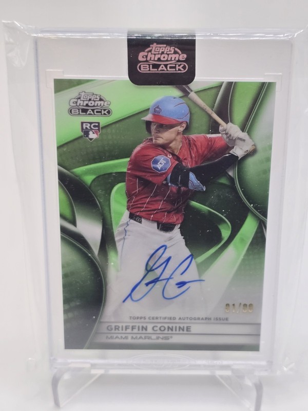 2025 Topps Chrome Black #CBA-GCO Griffin Conine Autographs Green Refractor #/99