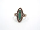 Vintage Bell Trading Post Native American Silver Design Turquoise Ring, size 5.5