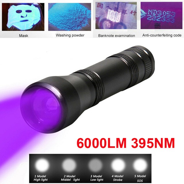 UV Ultra Violet 9 LED Flashlight Blacklight Light 395 nM Inspection Lamp Torch