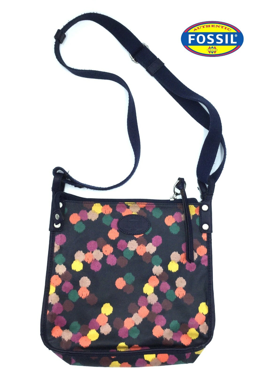 Vintage Fossil Messenger Bag Womens Crossbody MultiC… Gem