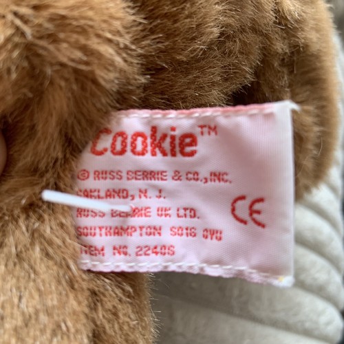 Russ Cookie the Christmas Bear Plush Gingerbread Stuffed Animal Brown 9” - Picture 9 of 12