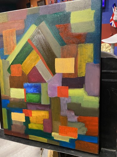 Pintura al óleo estilo moderno expresionista abstracto mediados de siglo modernista ORIGINAL - Imagen 4 de 19