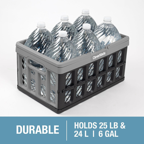 Collapsible Shopping Basket, Ocean, 3 Pack, 24L, Reusable, Plastic, with Handles - Picture 8 of 12
