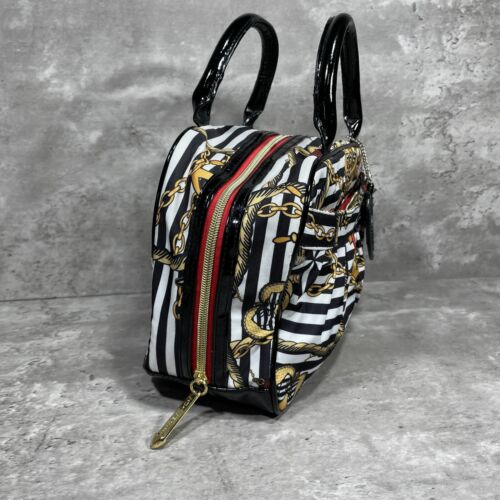 Betsey Johnson Maritim Thema Make-up/Reisetasche Handtasche Spiegelgriffe Reißverschluss - Bild 3 von 13