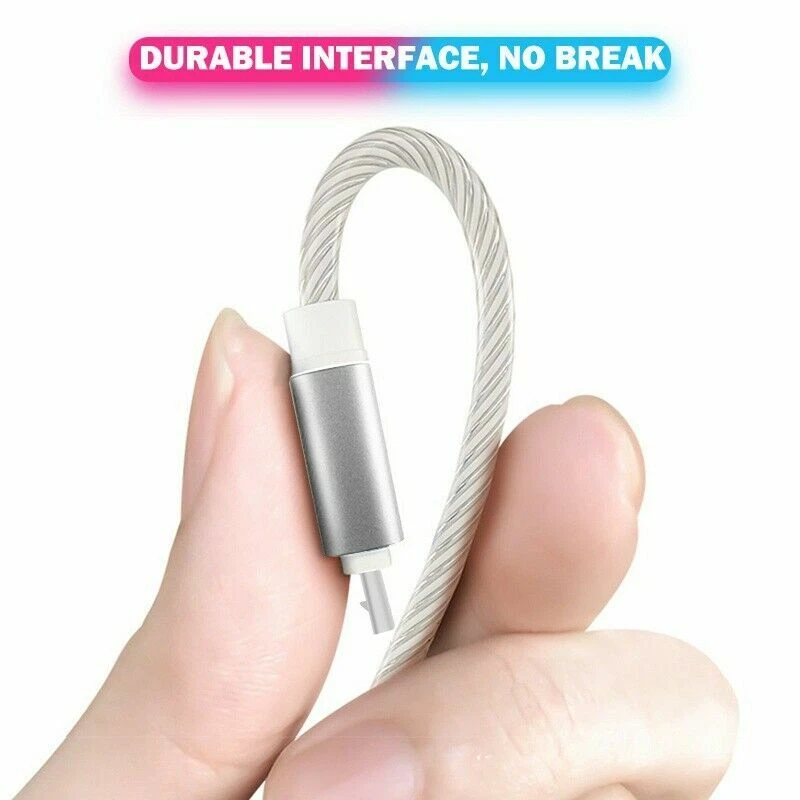 3 in1 For iPhone Android Type C LED Light Up Fast Charging Charger Cable USB US - Image 2 of 4