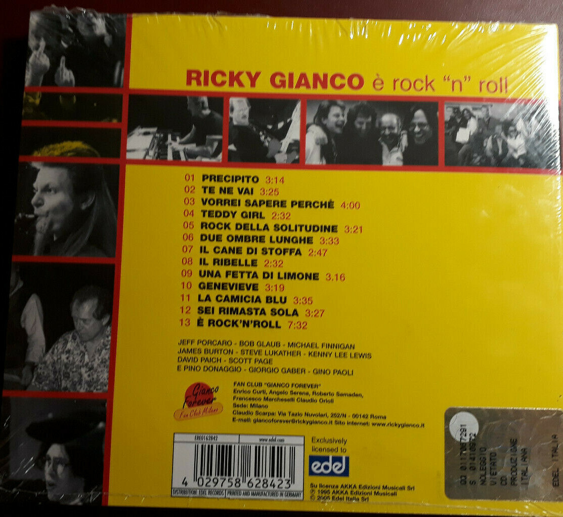 超レア Ricky Gianco「E Rock'n Roll」 Ricky Gianco – È Rock 'N' Roll – Vinyl (LP, Album), 1991