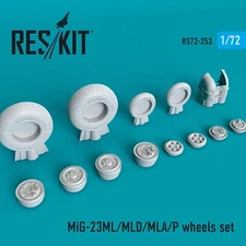 ResKit RS72-0253 Scale 1:72 MiG-23 ML,MLD,MLA,P Resin Wheel Upgrade set Aviation