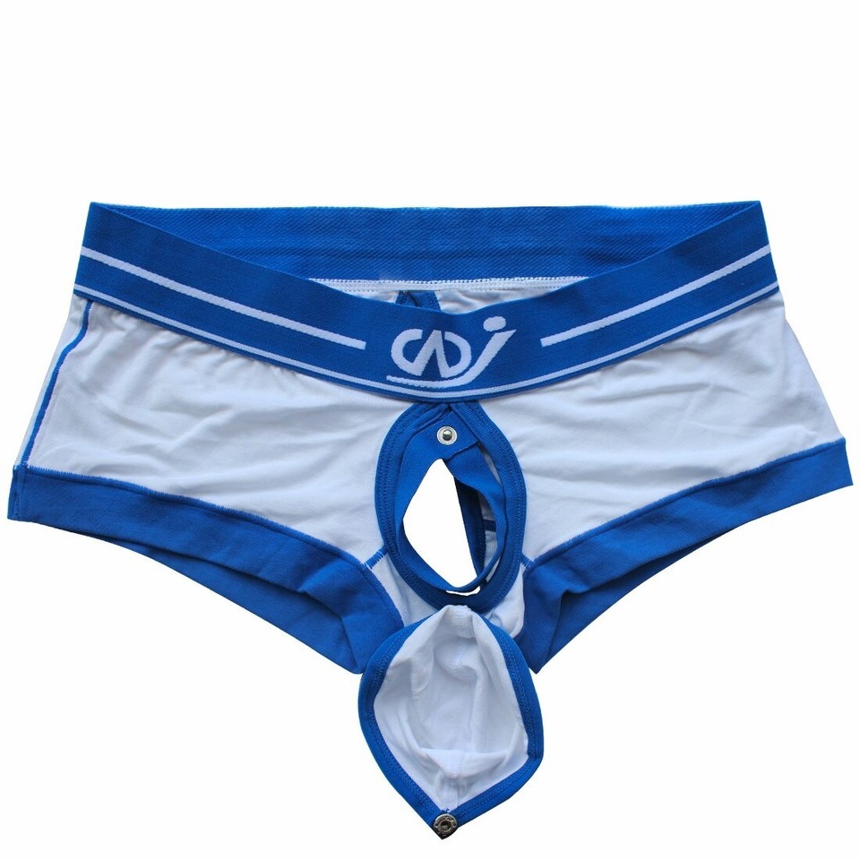 Men Boxer Briefs Shorts Bulge Pouch Press Button Buckled Underwear ...
