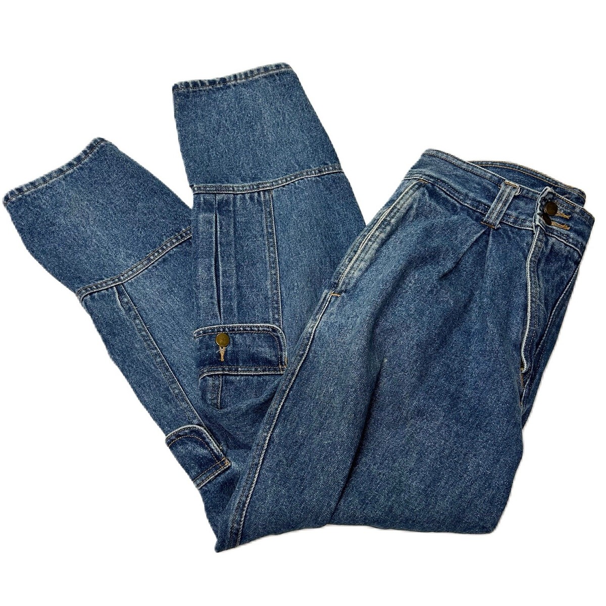 Vtg Unionbay Womens Cargo Jeans Sz 11 High Rise Baggy Tapered
