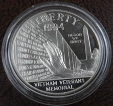 1994-P Vietnam Veterans Memorial Commemorative Proof Silver Dollar Capsule Only