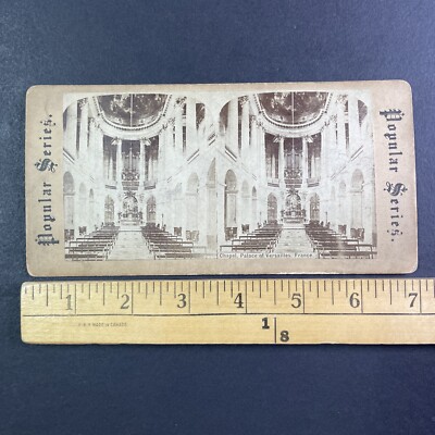 Church Chapel Palace of Versailles Paris France Stereoview Antique