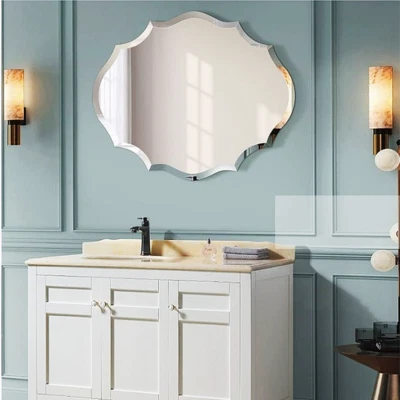 Oval Wandspiegel Raute Spiegel Badspiegel XXL Randlos für Badezimmer Kamin Flur - Bild 1 von 4