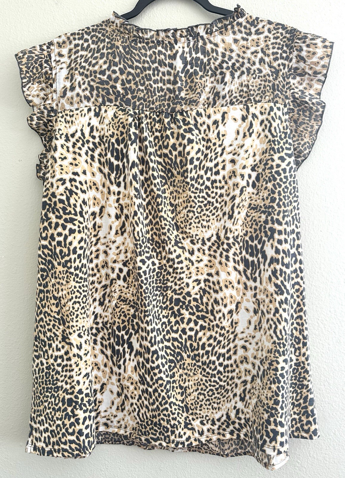 Indigo Rose Woven Boho Peasant Top Blouse Boho Shirt Leopard Animal Skin Plus 2X